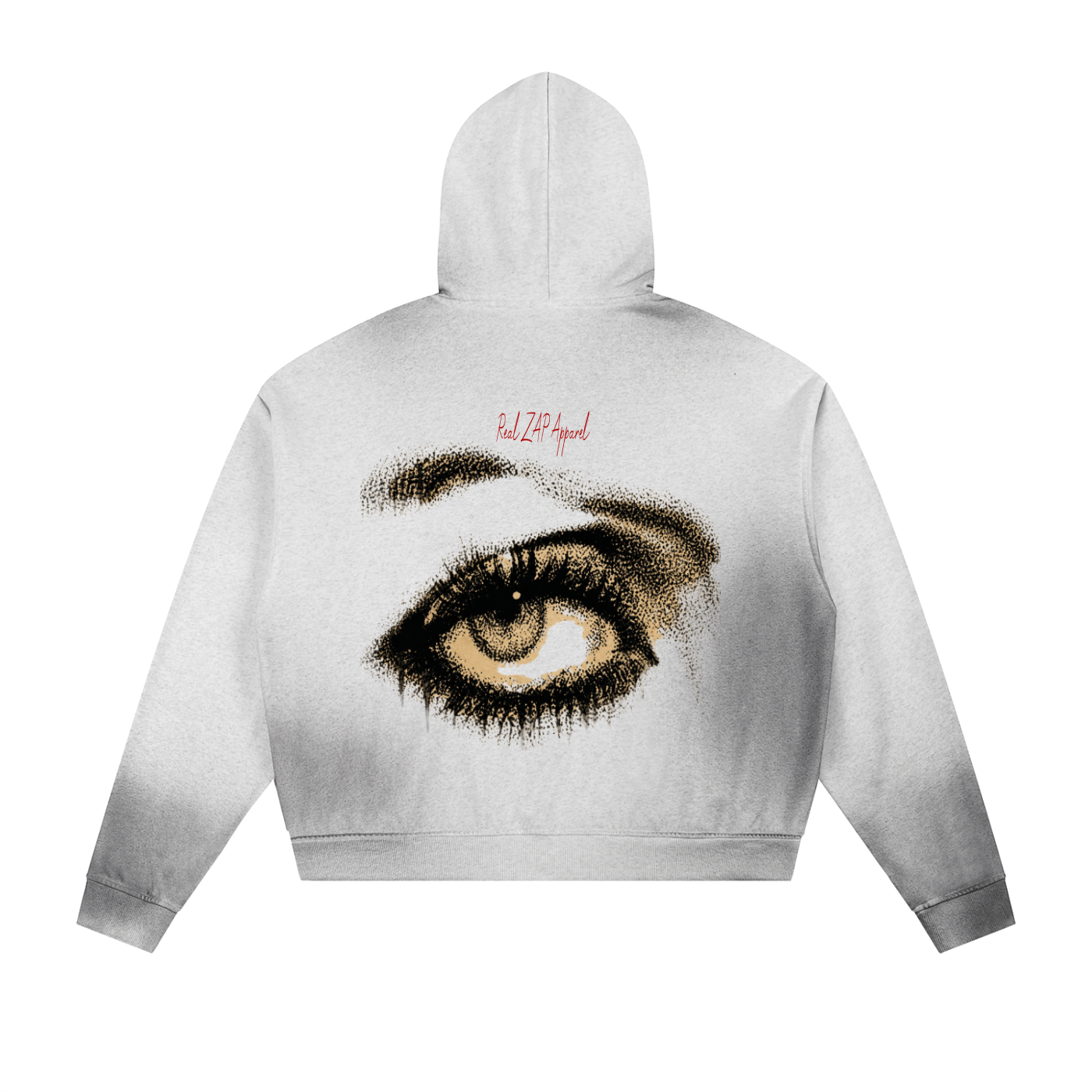 Sun Fade Frayed Raw Edge Fleece Zip Hoodie