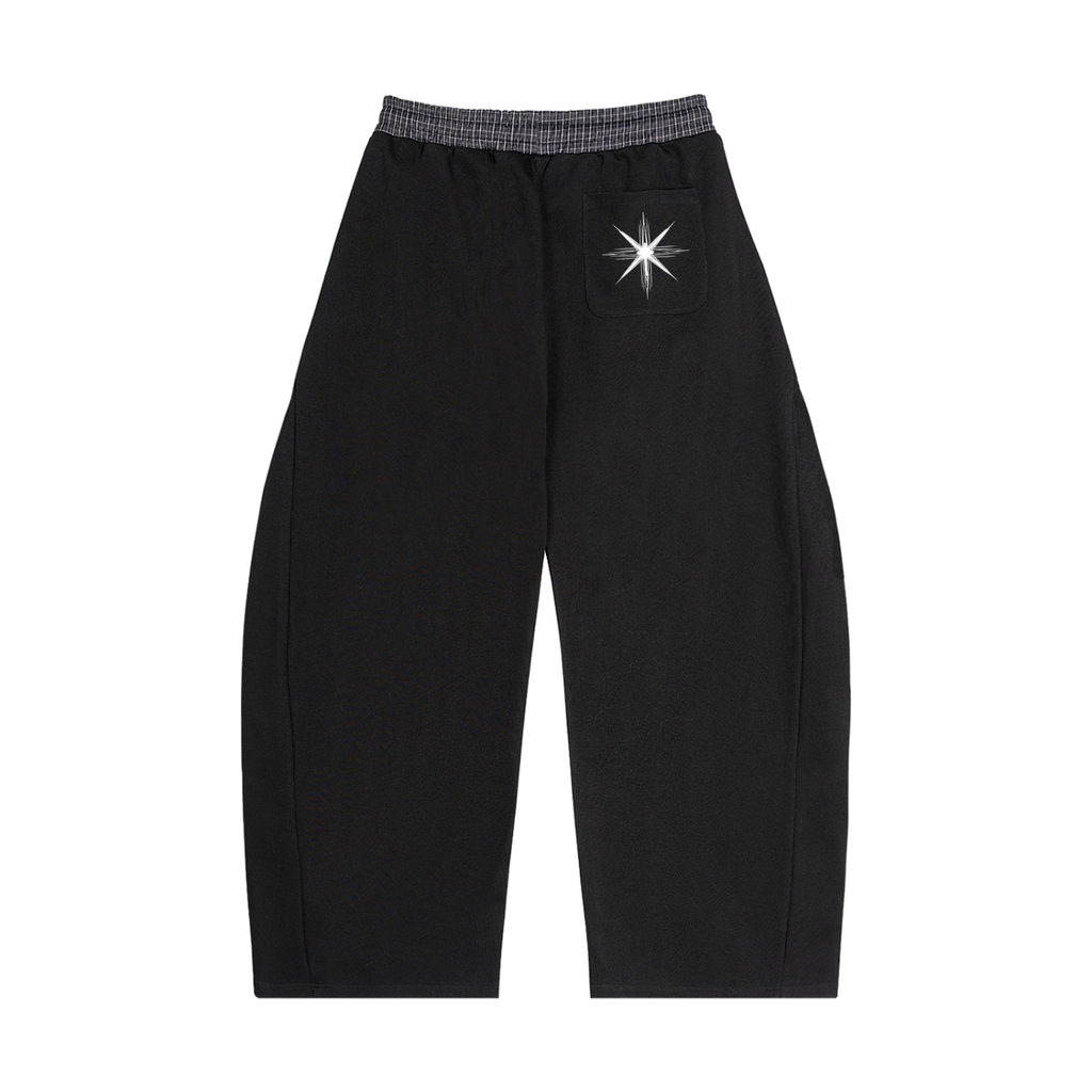 Plaid Waistband Barrel Sweatpants