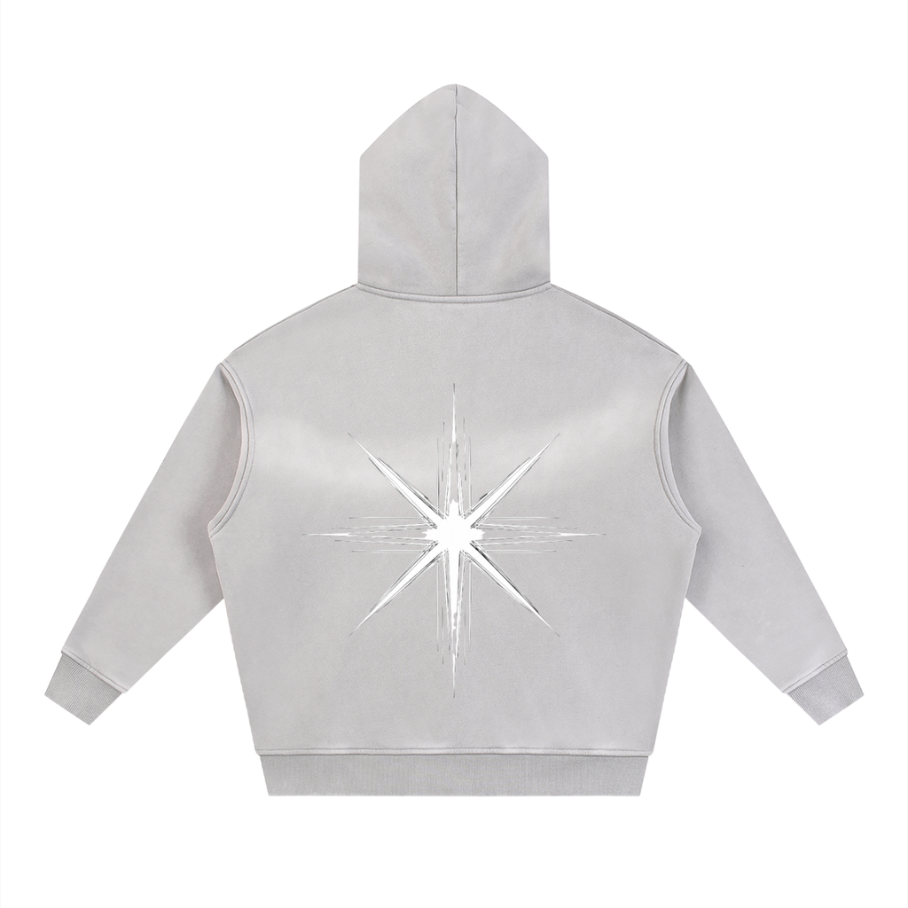 Sunfade Two-way Zipper Boxy Fleece Hoodie