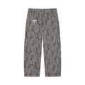 Unisex Vintage Wash Leopard Wide Leg Jeans