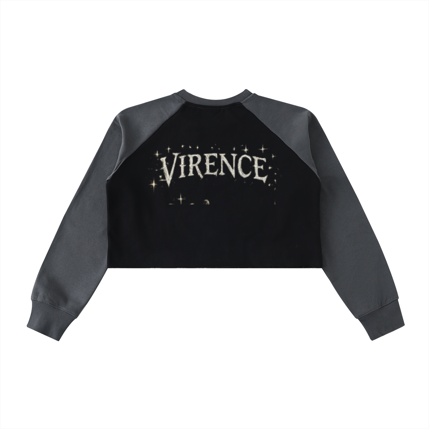 Raw-Hem Color-Block Raglan Crop Sweatshirt