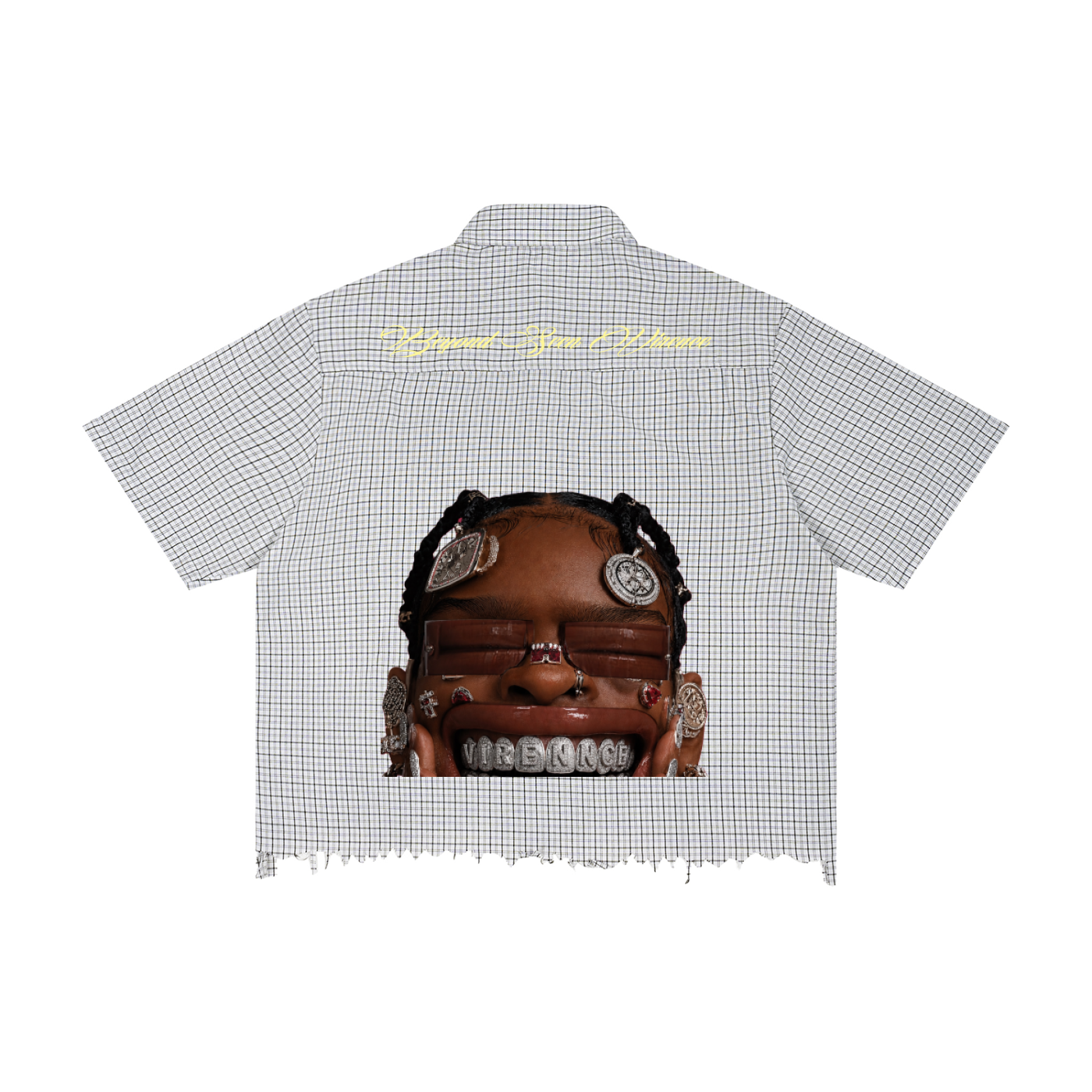Unisex Distressed Plaid Boxy Shirt