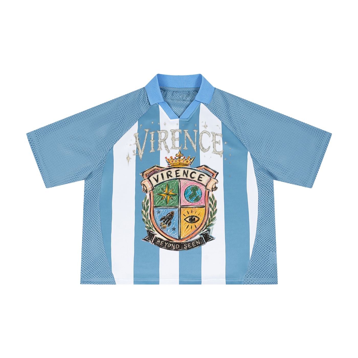Unisex Striped Mesh Boxy Soccer Jersey