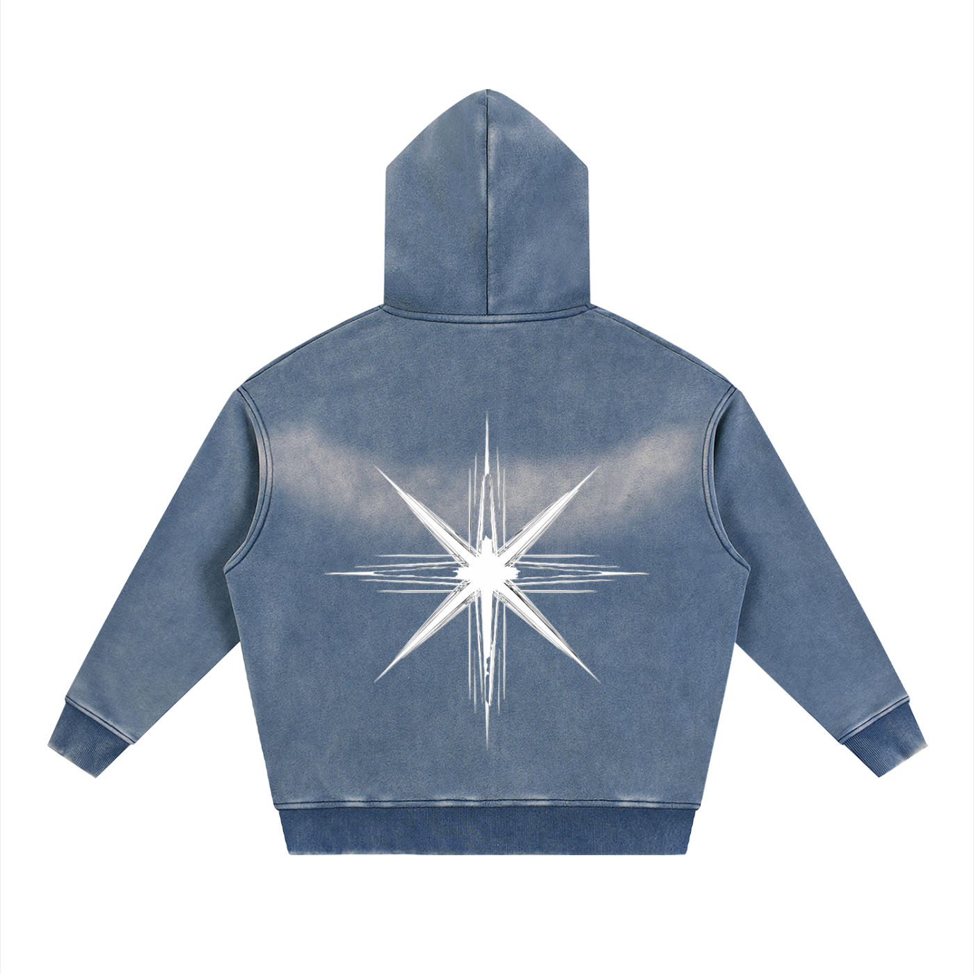 Sunfade Two-way Zipper Boxy Fleece Hoodie