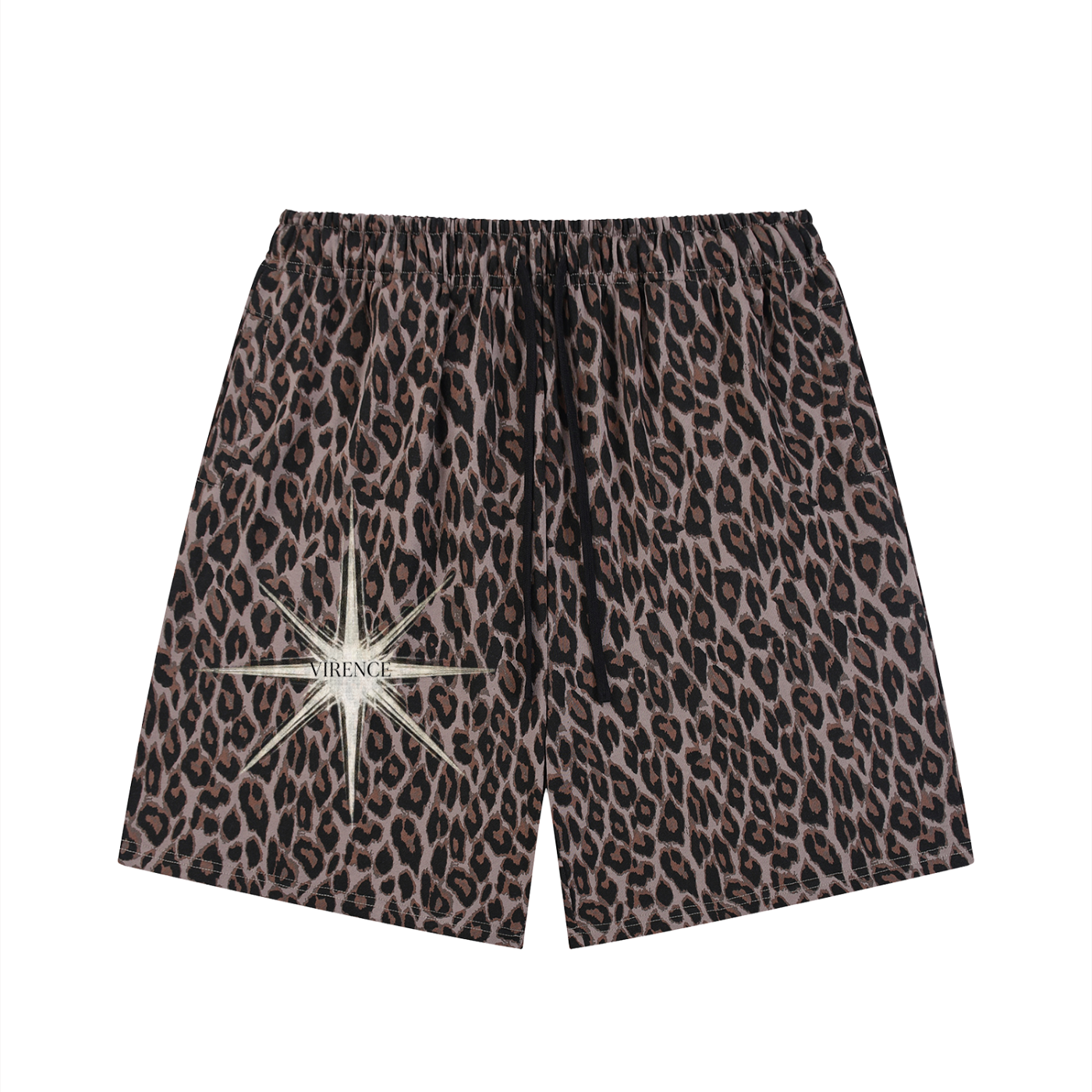 Unisex Heavyweight Leopard Drawstring Shorts
