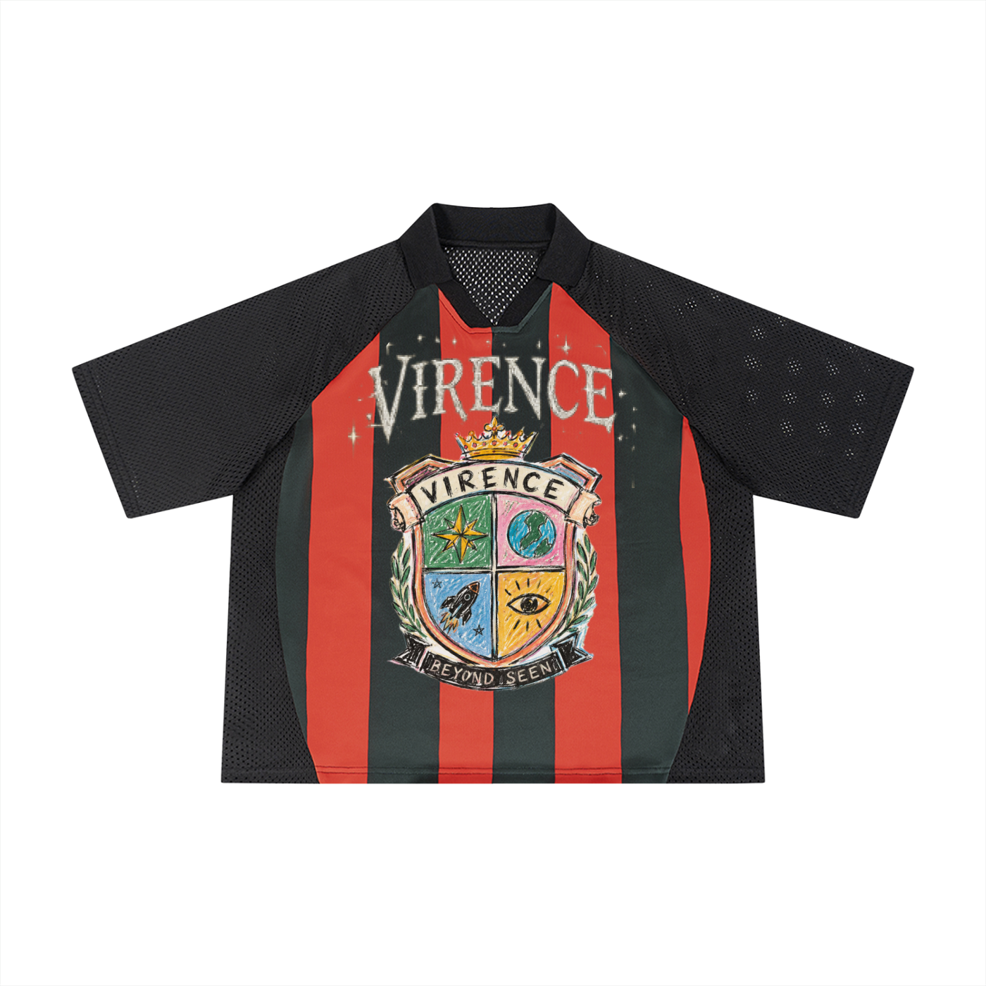 Unisex Striped Mesh Boxy Soccer Jersey